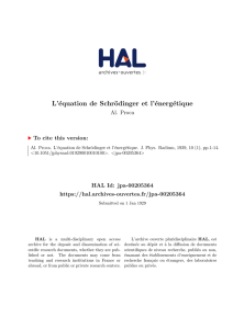 L`équation de Schrödinger et l`énergétique