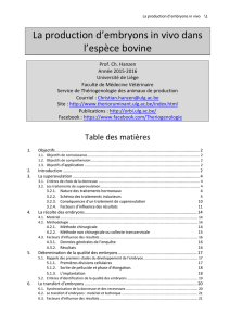 La production d`embryons in vivo dans l`espèce bovine - ORBi