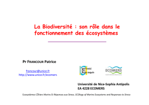 La Biodiversité : son rôle dans le La r t  n r an fonctionnement des