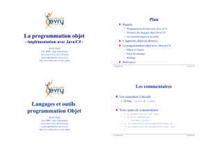 La programmation objet Langages et outils programmation Objet