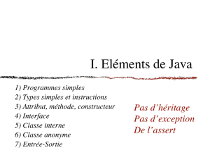 I. Eléments de Java
