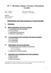 UE 3 – Biochimie clinique, Nutrition, Métabolisme Gonthier