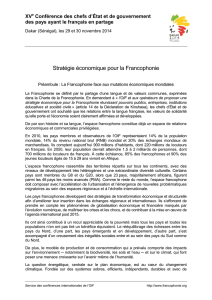 Stratégie économique pour la Francophonie