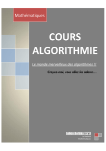 COURS ALGORITHMIE