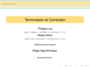 Terminaison et Correction - IREM Clermont