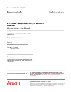 Une intégration régionale stratégique : le cas nord- américain