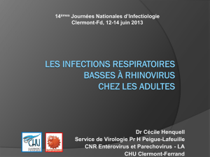 Infections à Rhinovirus chez les adultes
