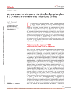 Vers une reconnaissance du rôle des lymphocytes T CD4 dans le