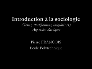 Introduction à la sociologie 2. Intégration et régulation (1) L`apport