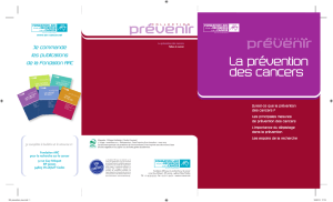 Brochure Prévention des cancers