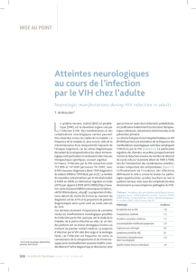 Atteintes neurologiques au cours de l`infection par le VIH