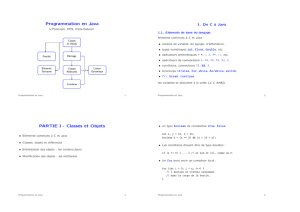 Programmation en Java PARTIE I