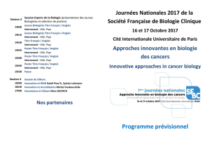 Programme prévisionnel - Société Française de Biologie Clinique