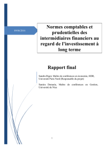 Rapport final Normes comptables et prudentielles des