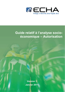 Guide relatif à l`analyse socio- économique – Autorisation