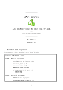 La structures usuelles de programmation en Python