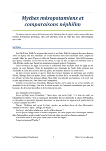 Mythes mésopotamiens et comparaisons néphilim