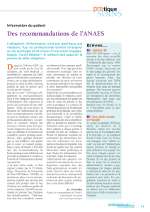 Information du patient - Des recommandations de l ANAES