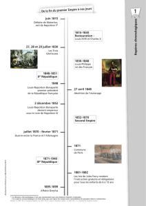 Repères chronologiques De la fin du premier Empire à nos jours