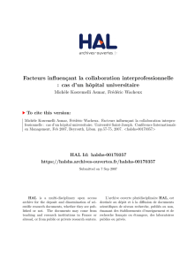 Facteurs influençant la collaboration interprofessionnelle - Hal-SHS