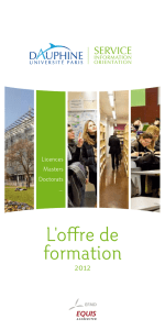 L`offre de formation - Université Paris