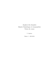 Analyse des données Master Statistique et économétrie Notes de