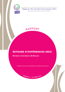RAGE - Rapport 2014 « Retours d`expériences (REX)