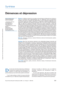 Démences et dépression