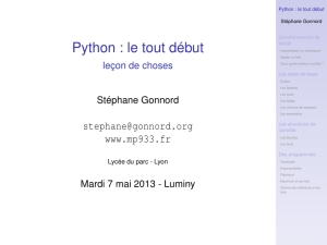 Python : le tout début