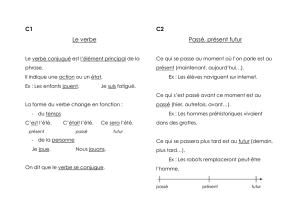 C1 Le verbe C2 Passé, présent futur