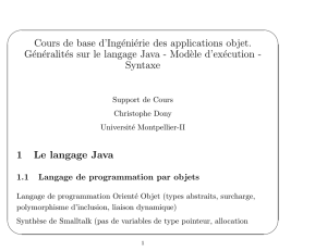 Cours de base d`Ingéniérie des applications objet