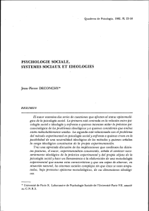 psychologie sociale, systemes sociaux et ideologies