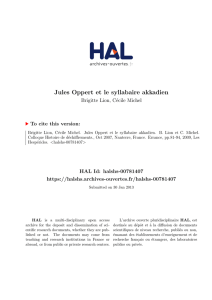 Jules Oppert et le syllabaire akkadien - Hal-SHS