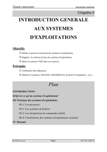 INTRODUCTION GENERALE AUX SYSTEMES