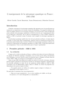 L`enseignement de la mécanique quantique en France : 1905-1946