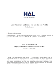 Une Structure Uniforme sur un Espace F(E,F) - Accueil HAL-ENPC