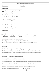 Les réactions en chimie organique Correction Exercices
