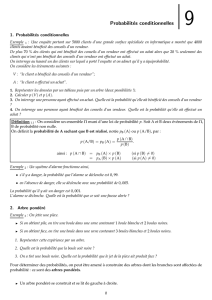 Probabilités conditionnelles