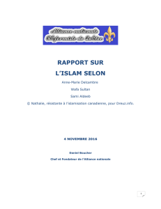 RAPPORT SUR L`ISLAM SELON