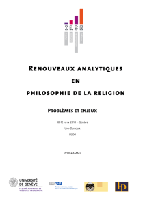 Renouveaux analytiques en philosophie de la religion