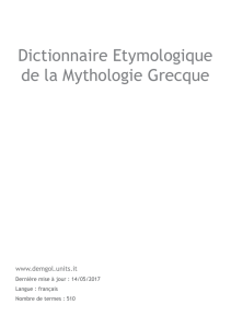 Dictionnaire Etymologique de la Mythologie Grecque