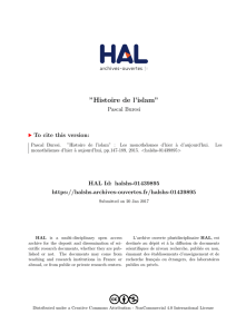 ``Histoire de l`islam` - Hal-SHS