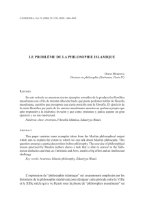 Le problème de la philosophie islamique