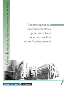 Cahier des recommandations environnementales