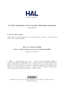 Le droit musulman et les courants islamiques modernes - Hal-SHS