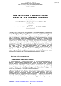 Faire une histoire de la grammaire française aujourd`hui : faits