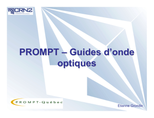 PROMPT – Guides d`onde optiques