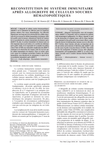 Reconstitution du système immunitaiRe apRès - ORBi