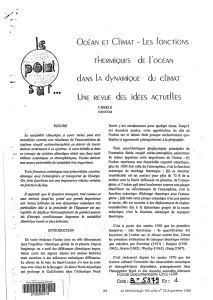 Océan et climat : les fonctions thermiques de l`océan dans la