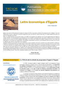 Lettre économique d`Egypte - Direction générale du Trésor